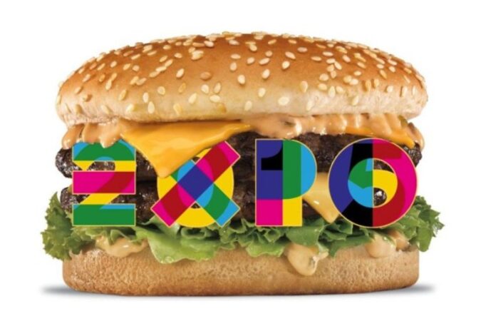 expo italia 2015 hamburger con al centro sulla carne il logo della manifestazione