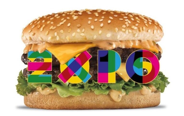 expo italia 2015 hamburger con al centro sulla carne il logo della manifestazione